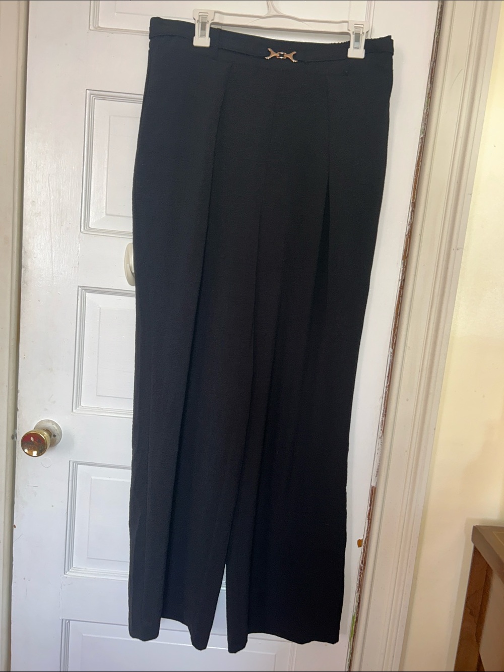 High-Waist Black Wide-Leg Trousers